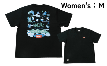 CHUMS Tシャツ バックプリント  ウィメンズ：M /ブラック