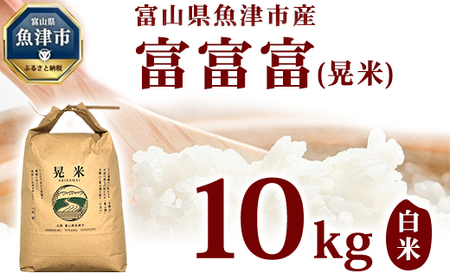 【令和7年度産米】【農家直送】環境配慮「魚津の富富富（晃米）」白米10kg ※北海道・沖縄・離島への配送不可