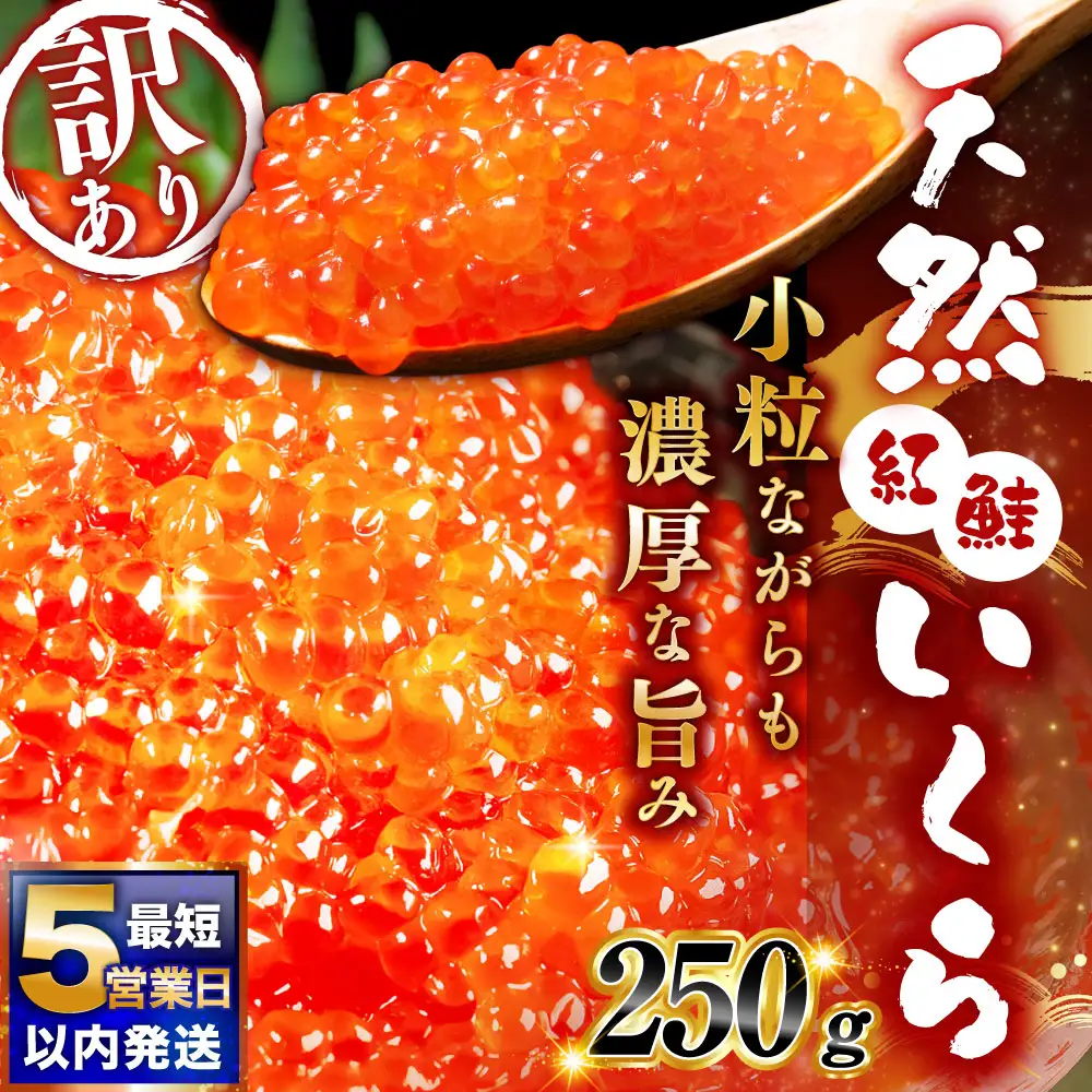 【決済より5営業日程度で発送】紅鮭いくら醤油漬け 250g 冷凍 年末年始 いくら 鮭いくら ご飯のお供 ご飯 米 北海道 釧路市