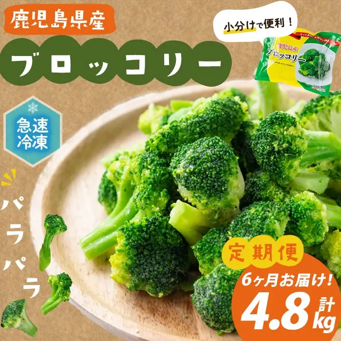 【全6回】鹿児島県産 冷凍ブロッコリー＜計4.8kg＞(200g×4袋×6ヶ月) t0048-008