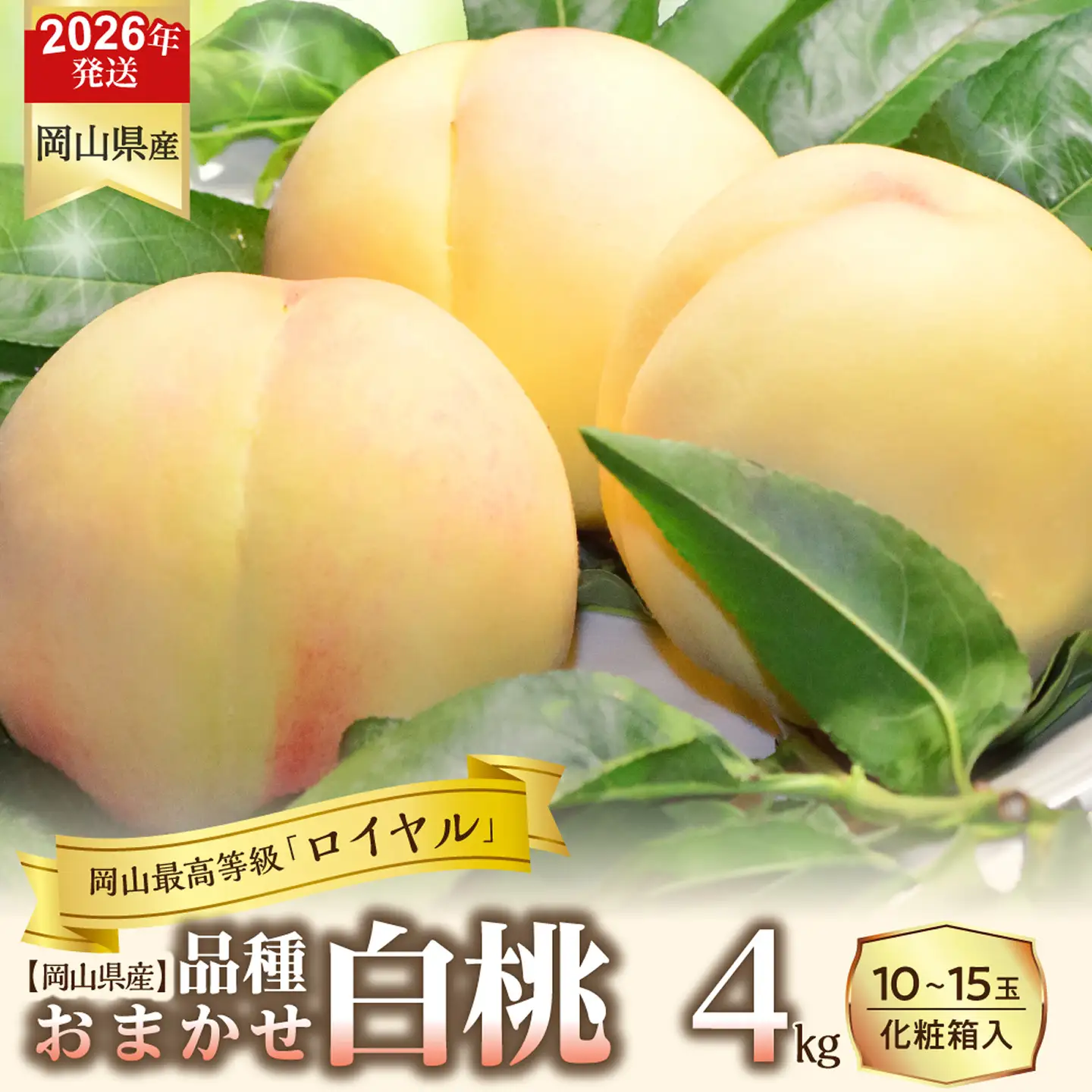 【令和８年発送分】岡山県産 白桃「ロイヤル」4kg（令和8年7月から8月頃発送）【桃】