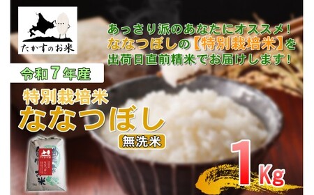 【令和7年産】 ななつぼし （無洗米） 北海道 米 定番の品種 1kg ／ お米 米 ご飯 ごはん 北海道 鷹栖町 常温
