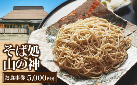 そば処山の神　お食事券　５０００円分 蕎麦 そば 油揚げ おにぎり お食事券 チケット 奈良県 生駒市