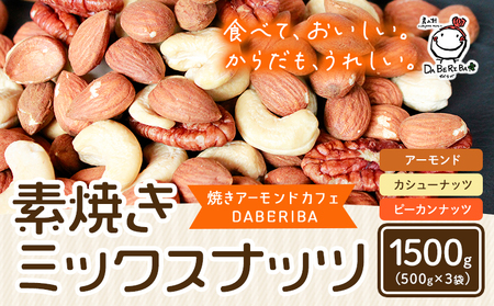 素焼き ミックス ナッツ 1500g 1.5kg 3袋 アーモンド カシューナッツ ピーカンナッツ 詰め合わせ 熊本 産山村 無塩 備蓄食 常備食 大容量 人気 おつまみ お中元 お歳暮 贈答 ギフト《30日以内に出荷予定(土日祝除く)》