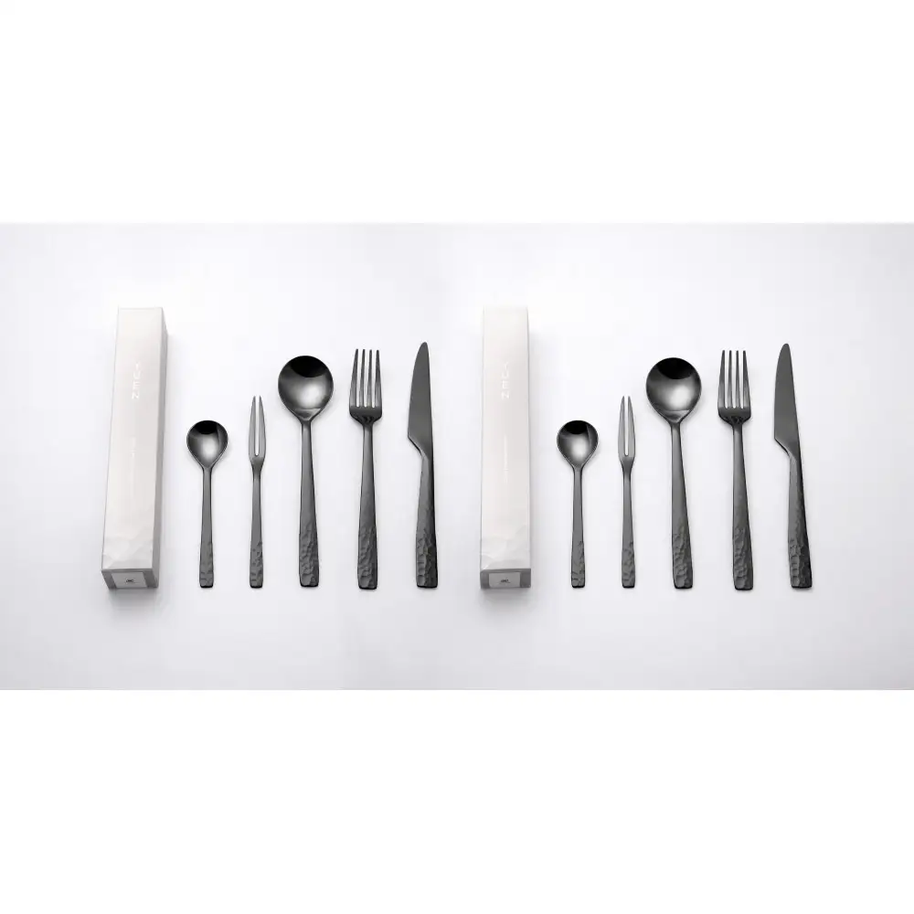 YUEN(PVD BLACK)10pcsペアディナーセット