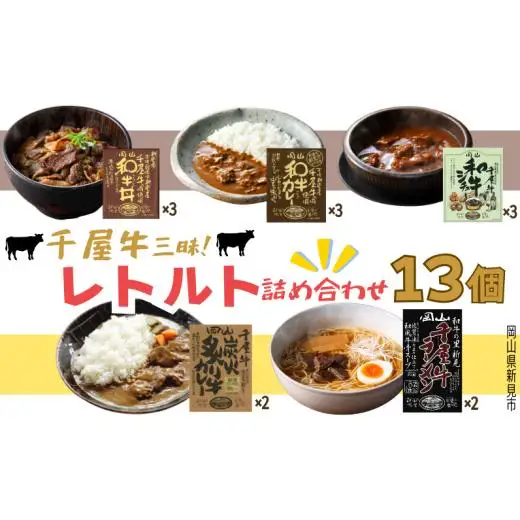 千屋牛三昧 レトルト・乾燥ラーメン 詰め合わせ 和牛丼 和牛カレー 和牛シチュー 千屋牛炭火炙り牛カレー 千屋牛ラーメン 千屋牛使用
