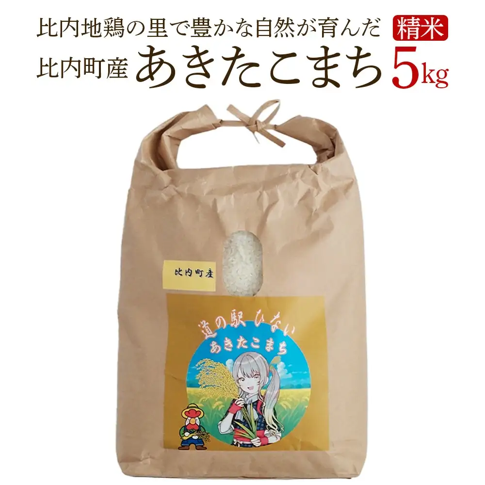 【令和7年産】あきたこまち(精米)5kg（5kg×1袋）　【85P9003】