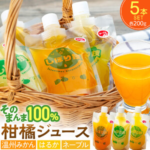 そのまんま100％柑橘ジュース詰合せ5本セット