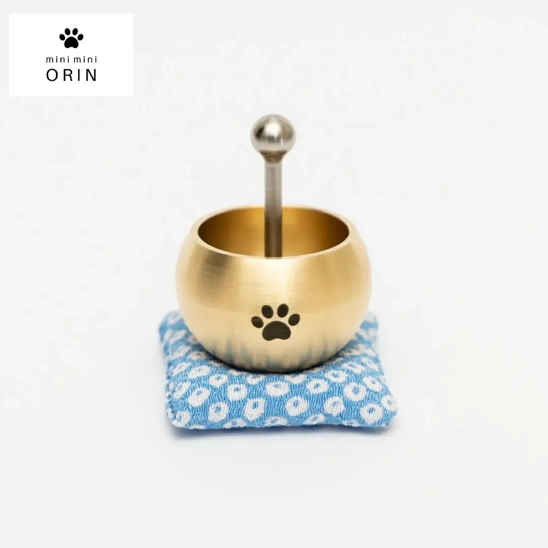 ミニミニおりん Otete 座布団 あお 仏具 ペット おりん ミニサイズ 可愛い 燕三条製