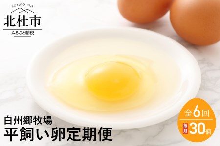 定期便！白州郷牧場の平飼い卵30個×6か月 [h066]