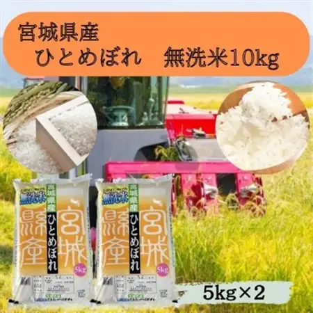 【令和7年産】宮城県産　無洗米ひとめぼれ　10kg(5kg×2袋)【1684063】