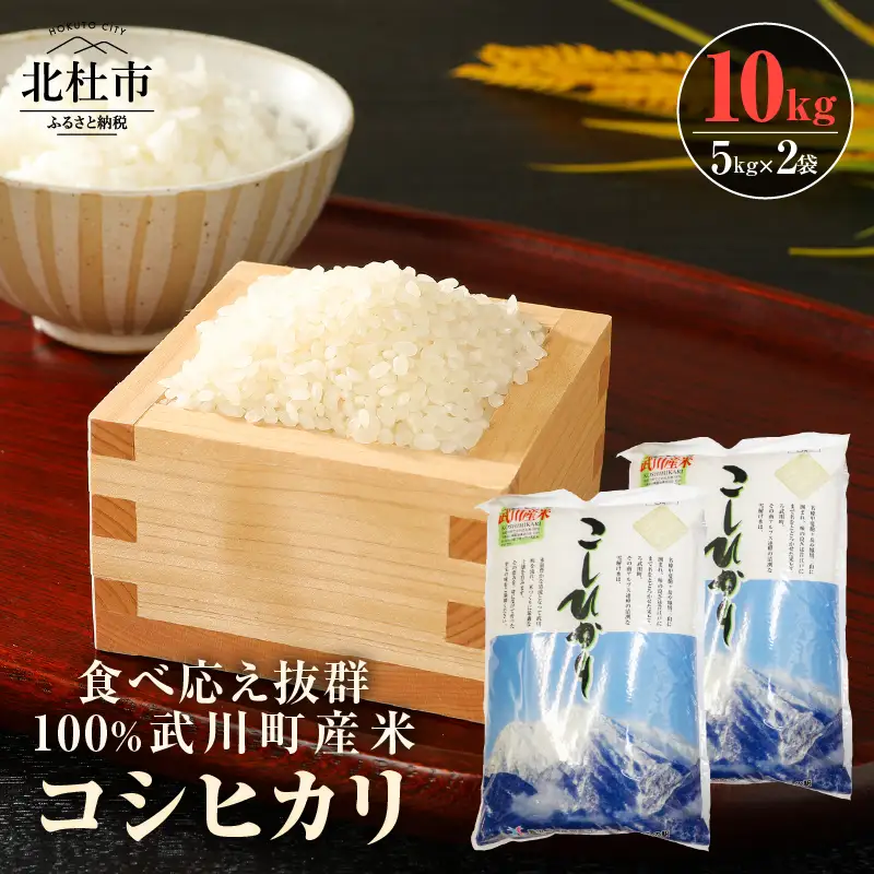  山梨最大の米処　北杜市武川町産　コシヒカリ5kg×2袋 米 粘り 甘味 つや 食べ応え抜群 [h057]