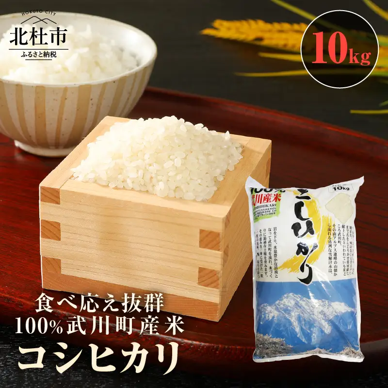 山梨最大の米処　北杜市武川町産　コシヒカリ10kg×1袋 米 粘り 甘味 つや 食べ応え抜群 [h057]