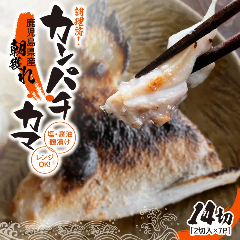 調理済み ！ カンパチ カマ塩 ・ 醤油麹 （ こうじ ） 漬け 14切 （ 焼 タイプ ） KN037-002-05 魚 麹漬け