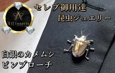 カメムシピンブローチ　シルバーカラー　All insects　【セレブ御用達】【世界50個限定】