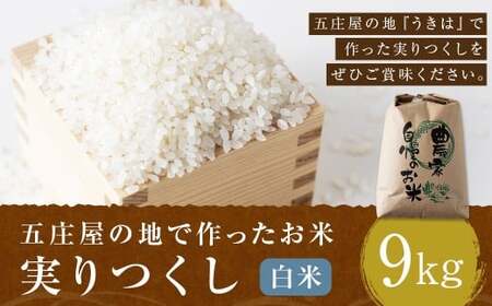 五庄屋の地で作った お米 実りつくし 白米 9kg 米 ご飯 国産 九州産 福岡県 うきは市 【2026年1月下旬発送開始】