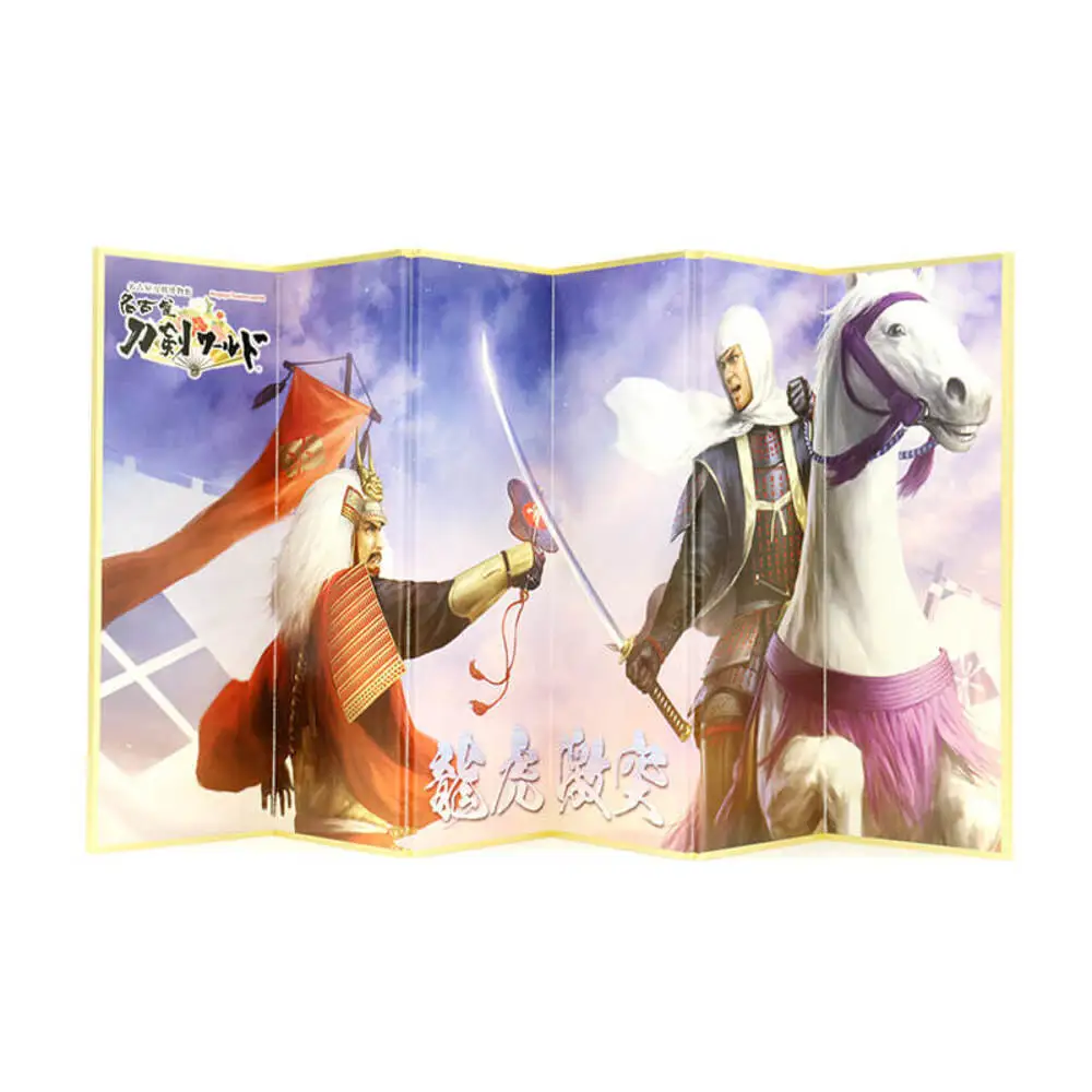 オリジナル【戦国武将6曲ミニ屏風】龍虎激突-上杉・武田-／名古屋刀剣博物館