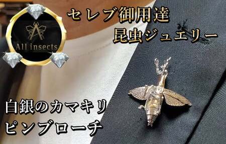 カマキリピンブローチ　シルバーカラー　All insects　【セレブ御用達】【世界50個限定】