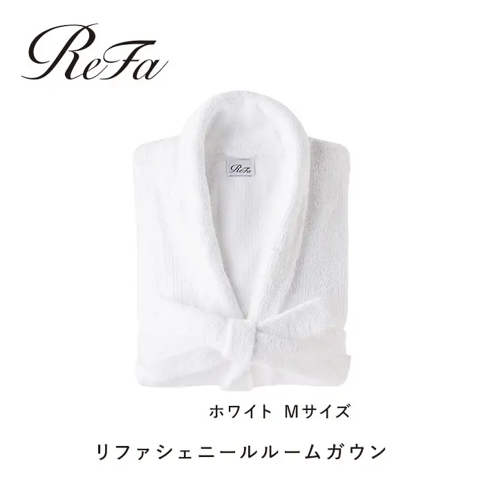 【ホワイト Mサイズ】リファシェニールルームガウン