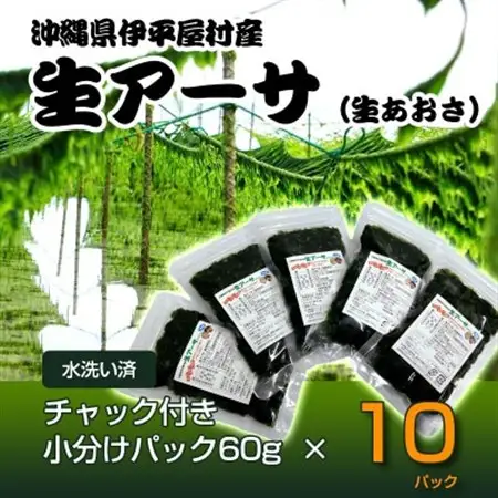 【水洗い済・小分けパック】だから便利★　冷凍 生アーサ　★60g × 10パック【配送不可地域：離島】【1707422】