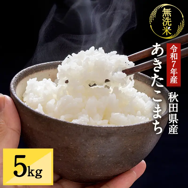 令和7年産 秋田県湯沢市産 あきたこまち 無洗米 5kg【三関ファーム】[B4-15702]