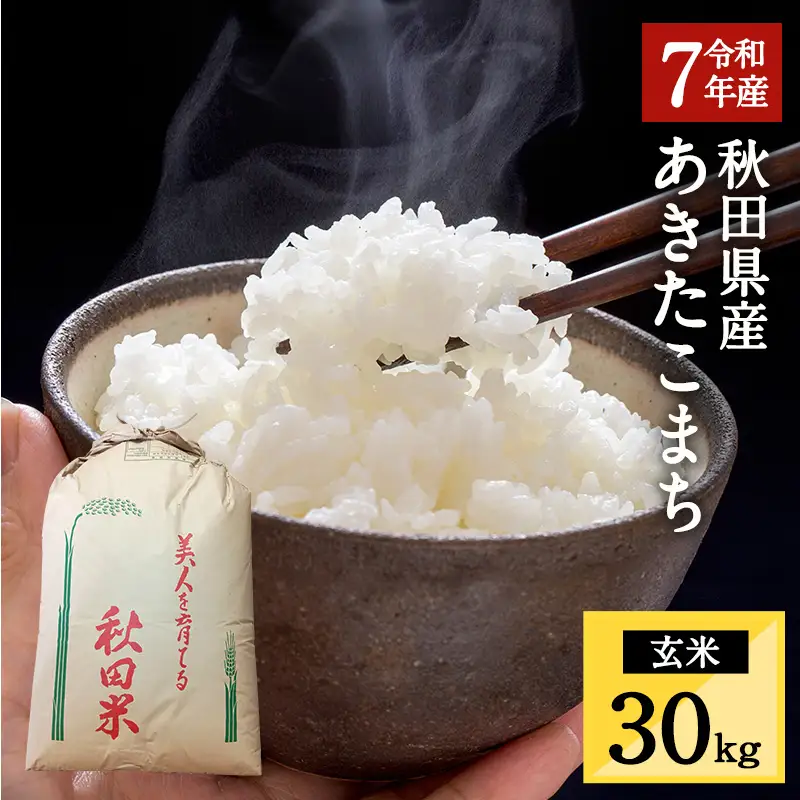 令和7年産 秋田県湯沢市産 あきたこまち 玄米 30kg【三関ファーム】[O5-15701]