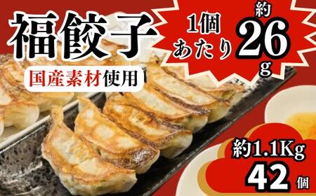 BO1　福餃子　42個（約1.1Kg）【 冷凍 餃子 きょうざ ギョウザ 大容量 たっぷり 町中華 簡単 お手軽 大きい BIG サイズ 宍粟市 国産 】