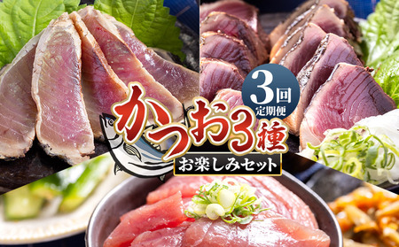 【3回定期便】〈月替わり〉かつお３種 お楽しみセット かつお 定期便 Wnz-0112