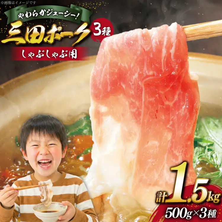 豚肉 小分け 兵庫県産 三田ポーク しゃぶしゃぶ用 3種 500g 計 1.5kg ロース 肩ロース バラ セット [パスカルさんだ 兵庫県 三田市 3d28bae660042]