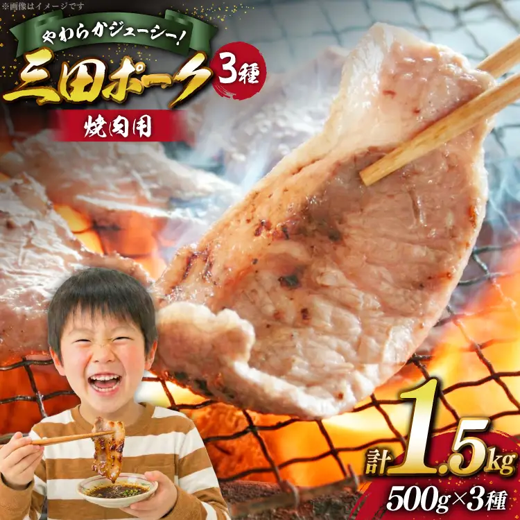 豚肉 小分け 兵庫県産 三田ポーク 焼肉用 3種 500g 計 1.5kg ロース 肩ロース バラ セット [パスカルさんだ 兵庫県 三田市 3d28bae660043]