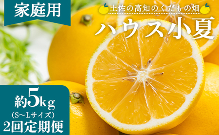 【2027年出荷分】【2回定期便】土佐の高知のくだもの畑 ハウス小夏 5kg(家庭用) 高知 土佐 こなつ 果物 フルーツ 土佐の高知のくだもの畑 【先行予約】 - 家庭用 訳あり 小夏 ハウス ミカン みかん 蜜柑 柑橘 果物 フルーツ こなつ のし対応可 熨斗 国産 Wkd-0034