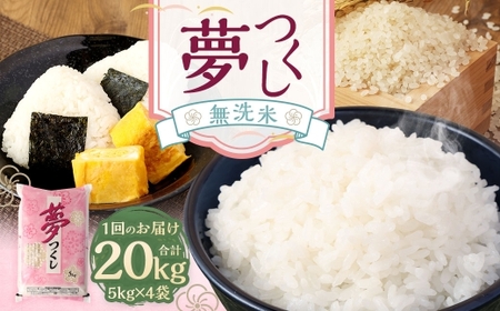 【令和7年産】無洗米 食味鑑定士厳選 夢つくし 20kg （5kg×4袋） お米 米 白米 食品 ご飯 飯 5kg 4袋