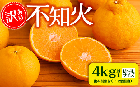 《2026年発送》【数量・期間限定】訳あり不知火4kg みかん 果物 柑橘