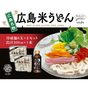 グルテンフリー　 米粉冷凍うどん　出汁付き（6玉×2セット）