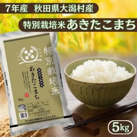あきたこまち5kg　秋田県産特別栽培米　大潟村のお米【令和7年産】精米【配送不可地域：離島・沖縄県】【1708571】