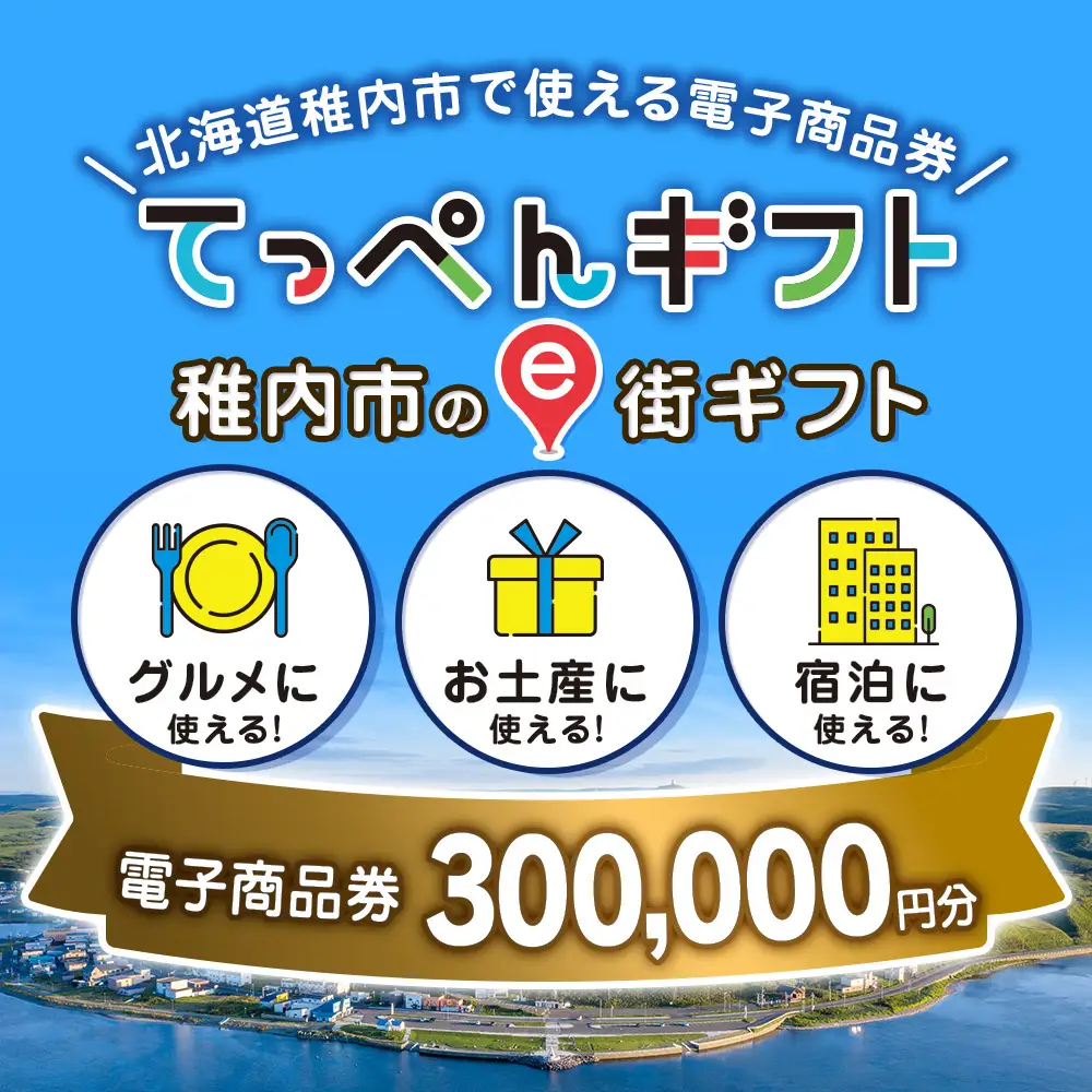  【ふるさと納税】稚内市e街ギフト 300,000円分