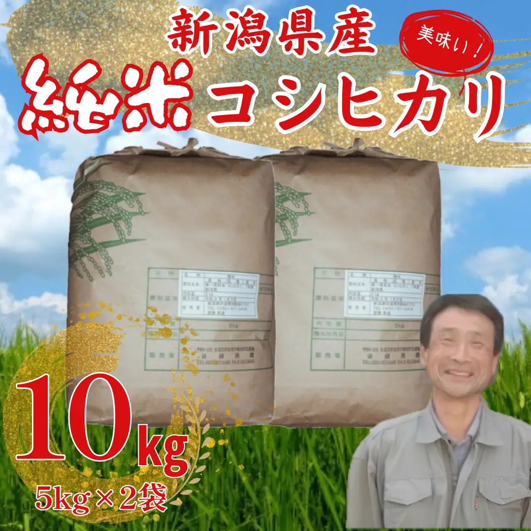 【令和7年産】新潟県産 純米コシヒカリ 10kg（5㎏×2袋） さいとう農園 白米 精米 米 こめ ごはん コシヒカリ こしひかり 1G18031