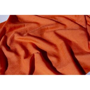 （オレンジ）【現代の名工作】上品な光沢の華やかなシルクウールストール