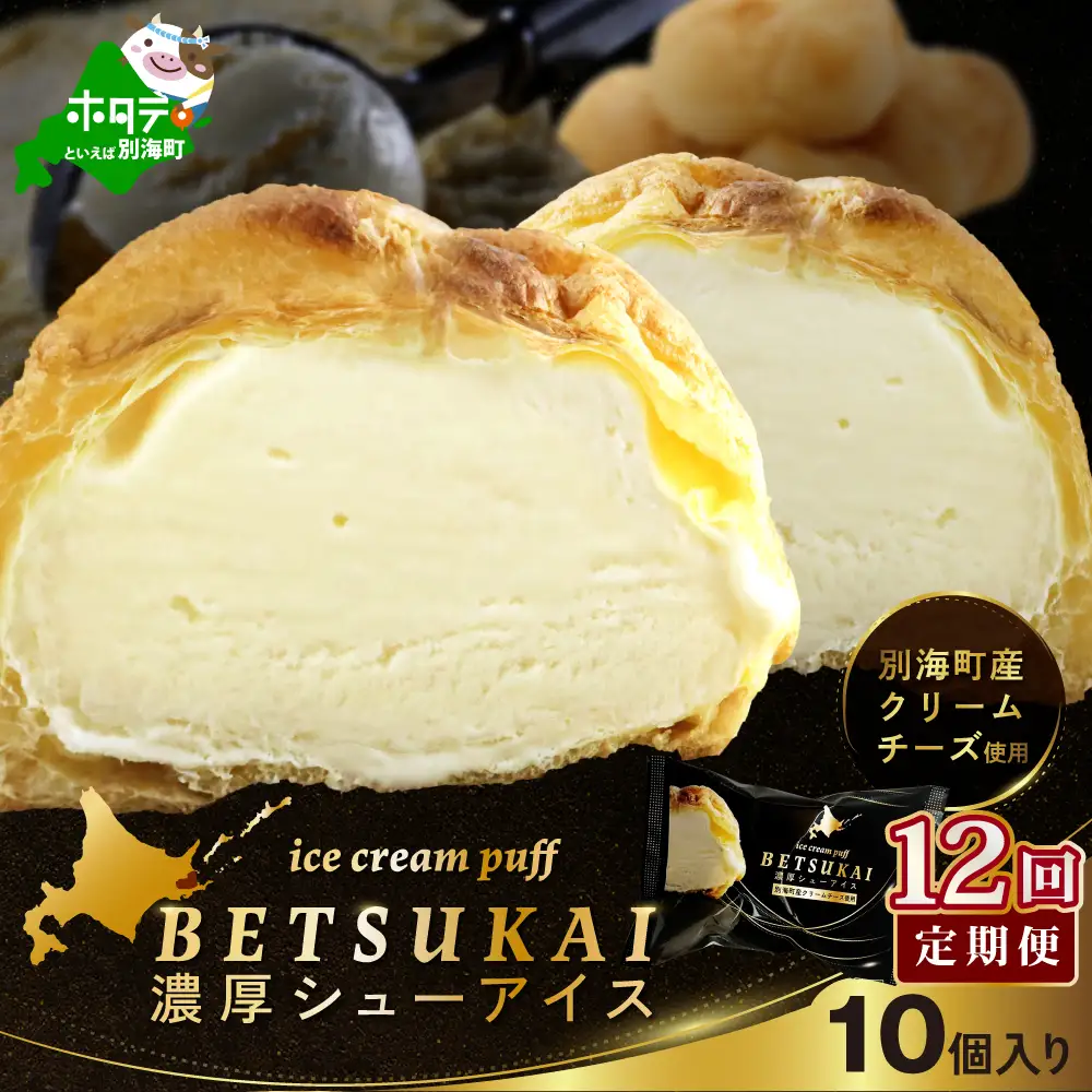 北海道 別海町 【12か月定期便】 BETSUKAI 濃厚 シューアイス 10個 セット【NSM120001】