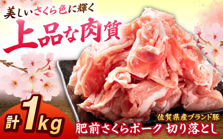 肥前さくらポーク 切り落とし 500g × 2パック 計 1kg 切り落とし 豚 豚肉 吉野ヶ里町/上場食肉[FDQ006]