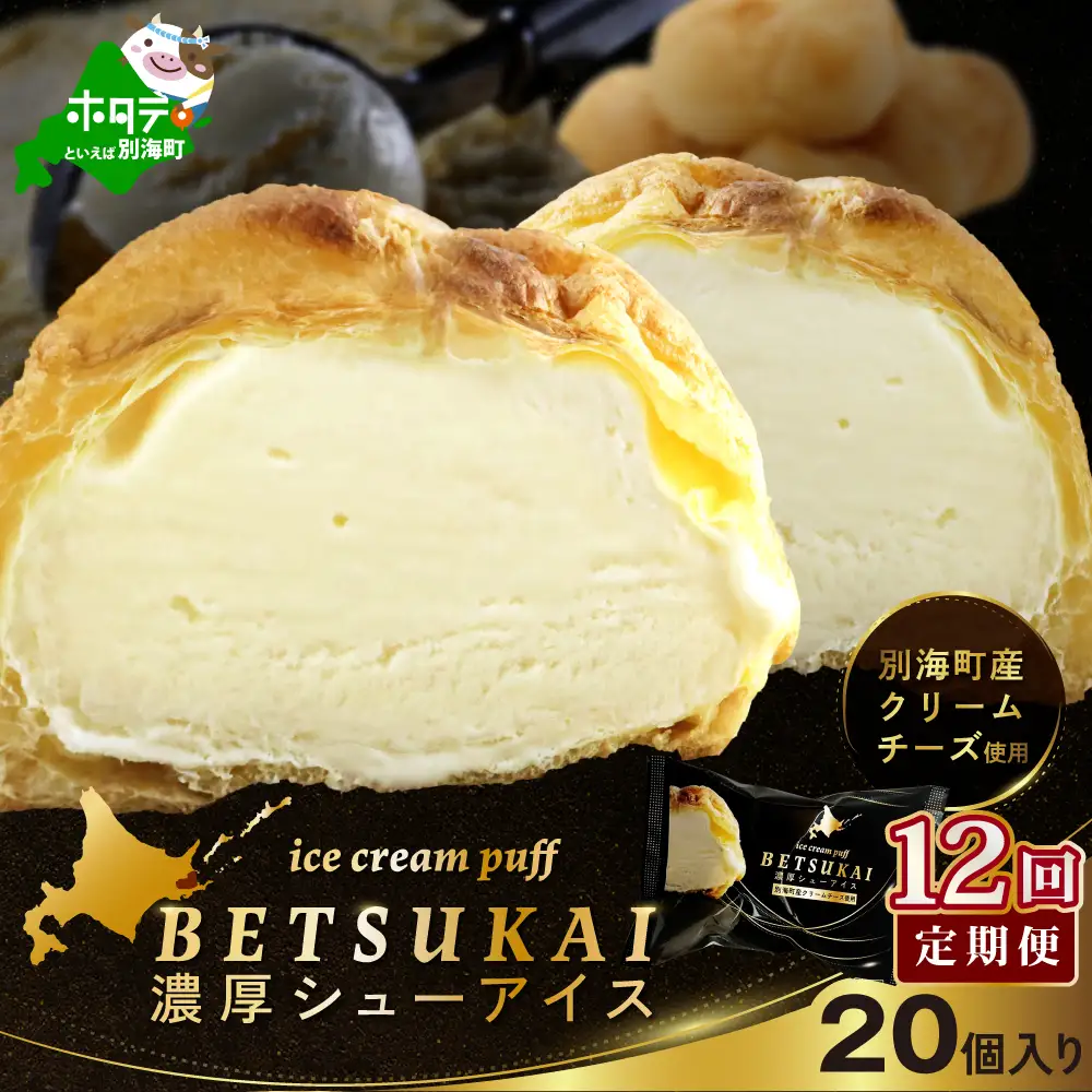 北海道 別海町 【12か月定期便】 BETSUKAI 濃厚 シューアイス 20個 セット【NSM120002】