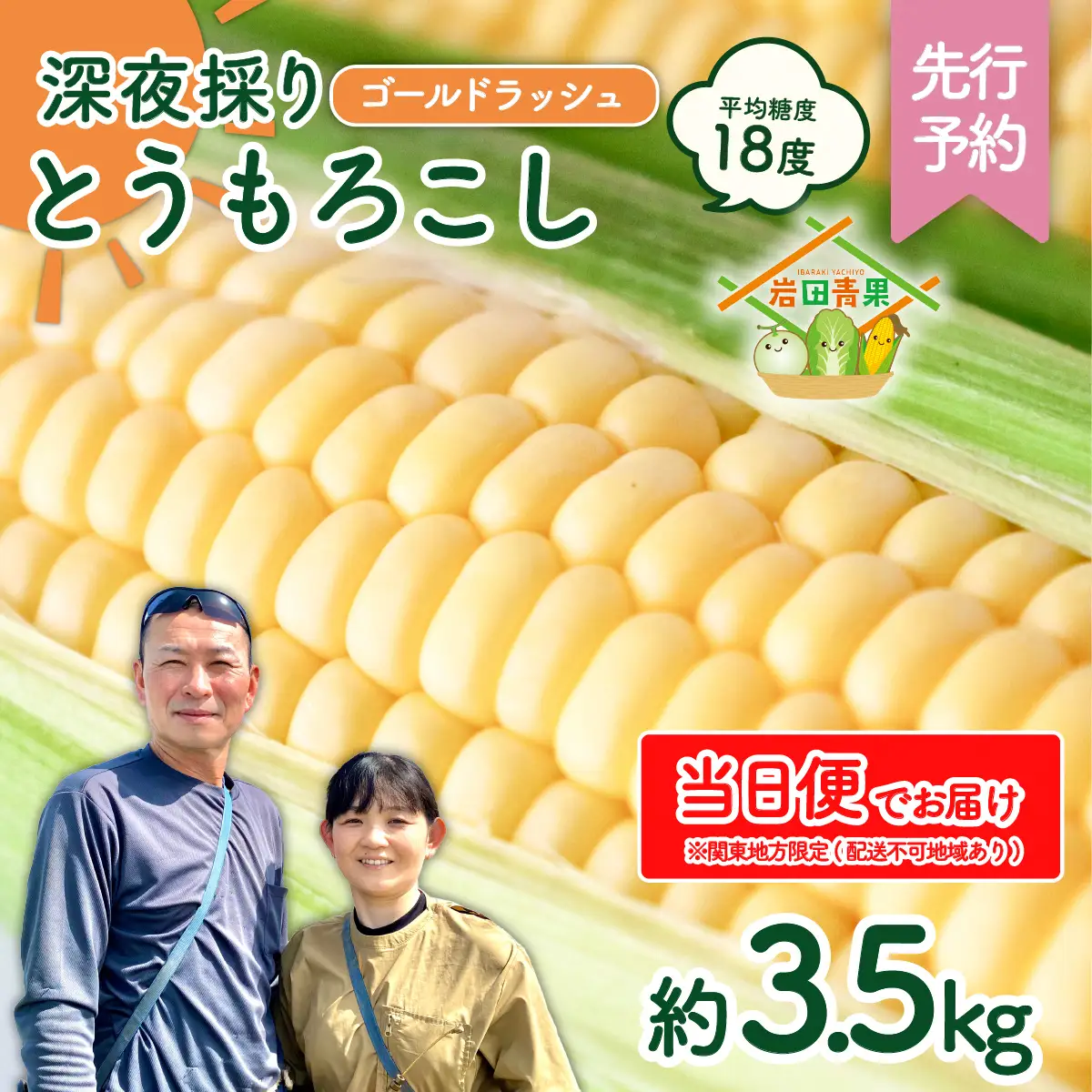 とうもろこし ゴールドラッシュ 3.5kg 茨城県産 トウモロコシ 深夜採り 当日便