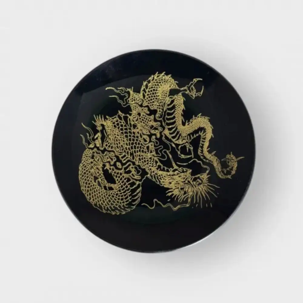 丸小皿 漆黒・金龍 ［NF261］