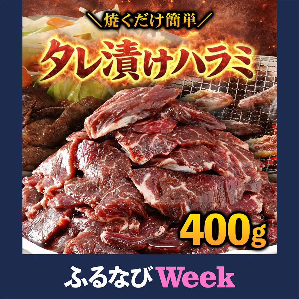 【ふるなびWEEK対象】タレ漬け ハラミ 400g 焼肉用 BBQ 簡単調理 fc-EO023-A タルソン