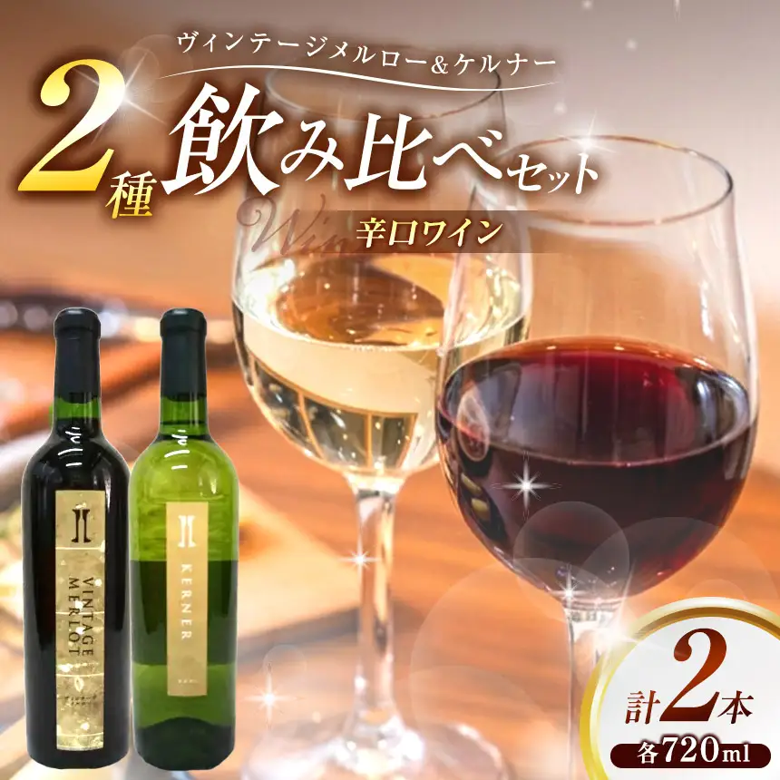 伊那ワイン工房 辛口ワイン２本セット（ヴィンテージメルローとケルナー）【020-53】