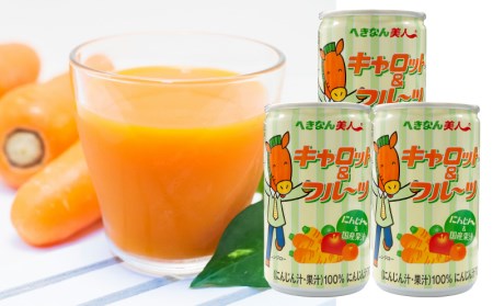 キャロット＆フルーツ ジュース 160g×30缶 人参ジュース にんじん 国産果汁100％ へきなん美人 H017-103