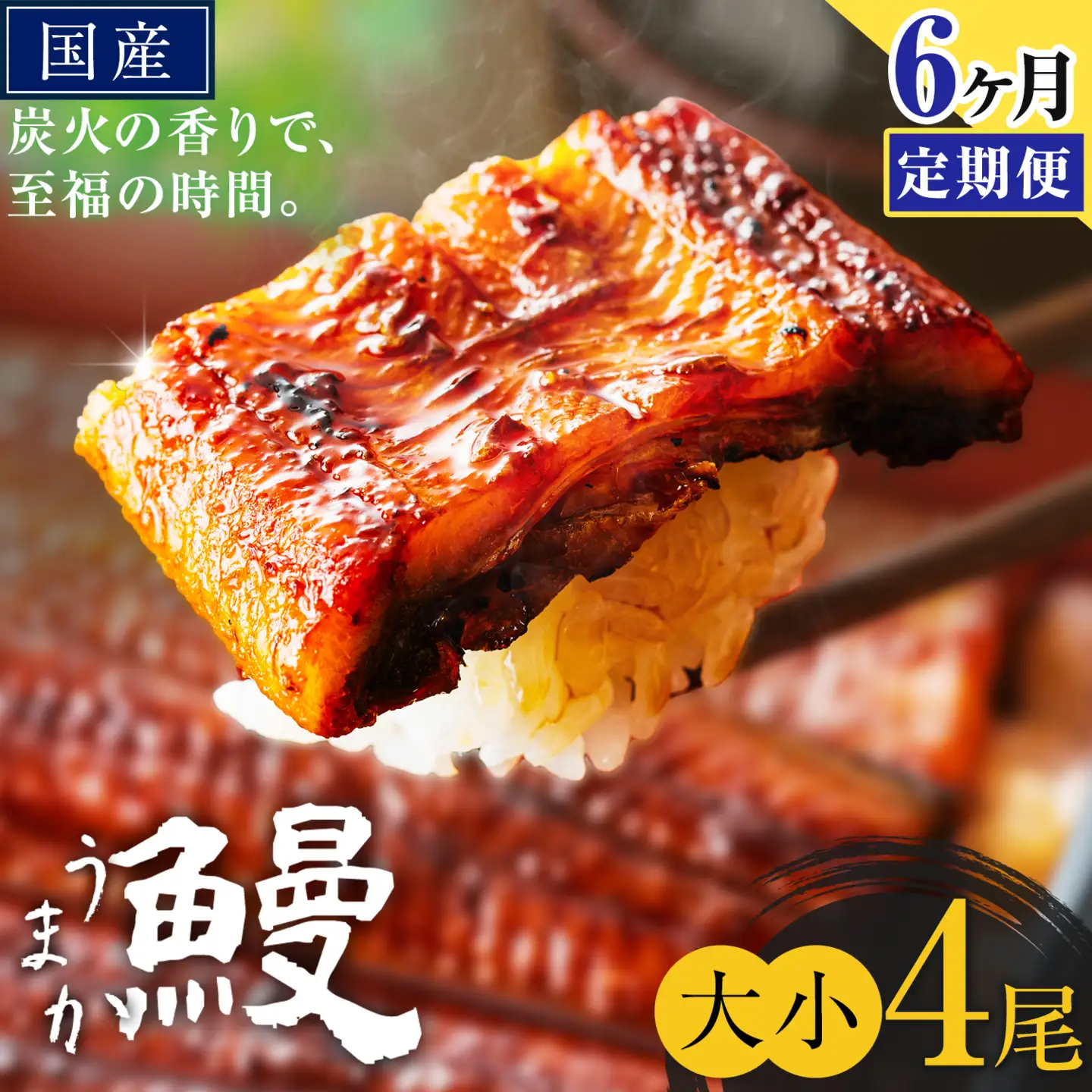 【6ヶ月定期便】うなぎ 大小 4尾  国産 鰻 真空パック おすすめ うなぎの蒲焼 《お申込み翌月から出荷》 ふるさとのうぜい 特上 簡易包装 ウナギ unagi 蒲焼 秋 冬 旬 配送時期 冷凍