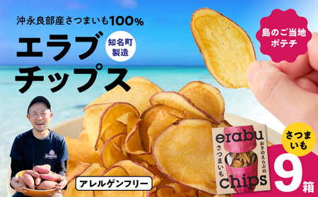 erabu chips （ さつまいも ） 9箱 セット C068-002-09 ポテトチップス 菓子 お菓子 アレルゲンフリー