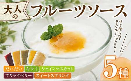フルーツソース5種(合計200g・40g×5個) フルーツ ヨーグルトソース 低糖度 ソース ヨーグルト【118400100】【乙女キッチン】