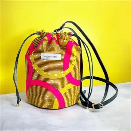 《munimuni》African draw string bag ※色柄はおまかせ【1617992】